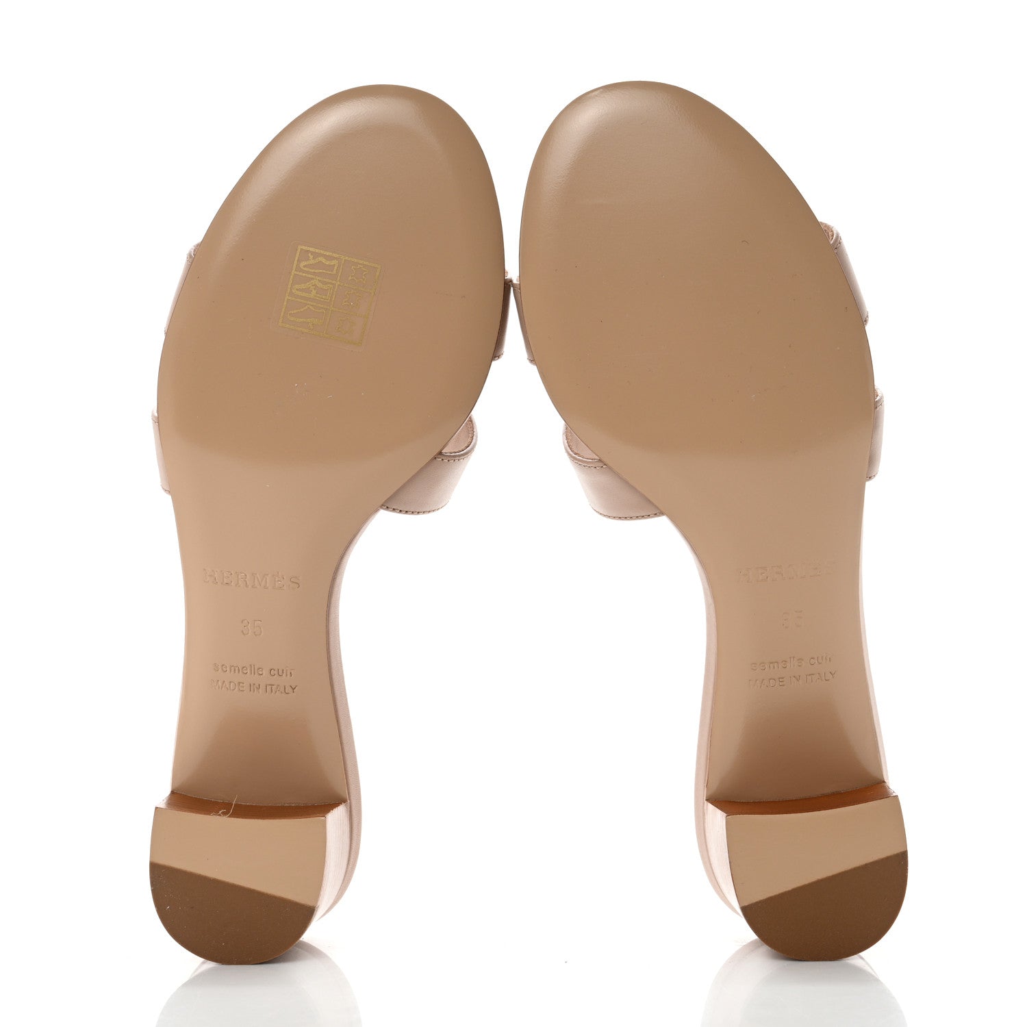 Hermes Calfskin Oasis Sandals 35 Beige Nude 5 of 8