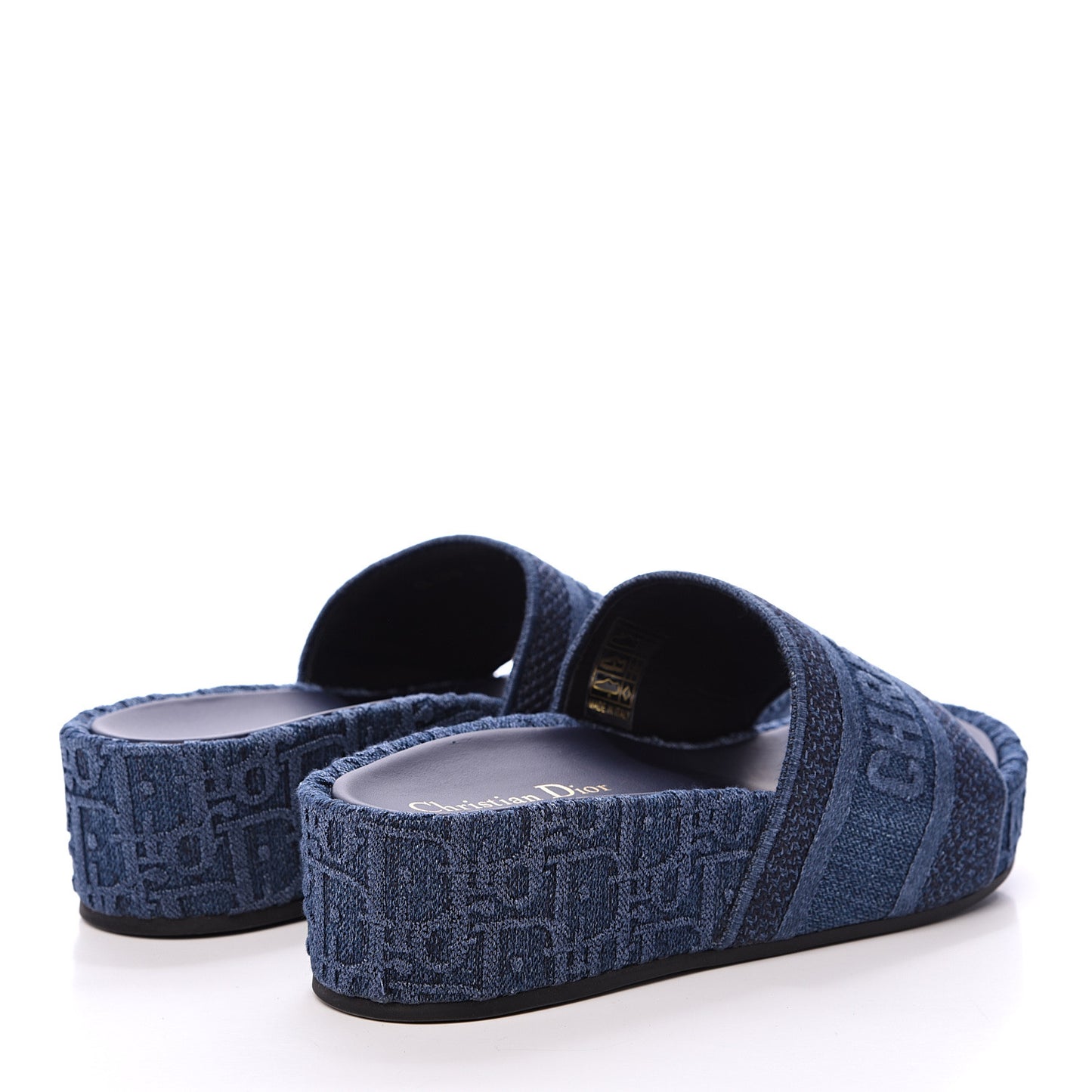 Oblique Denim D-Way Platform Sandal 37 Blue
