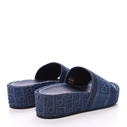 Christian Dior Oblique Denim D-Way Platform Sandal 37 Blue 4 of 9