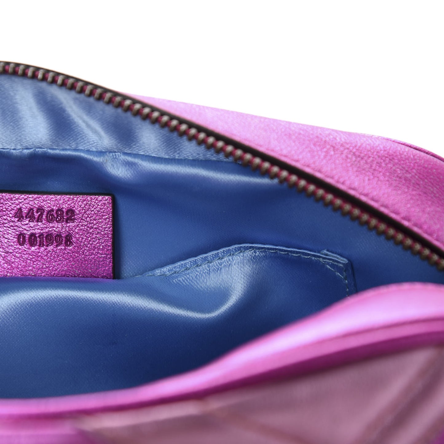 Laminated Nappa Matelasse Small GG Marmont Chain Shoulder Bag Fuxia Rosso Rosa