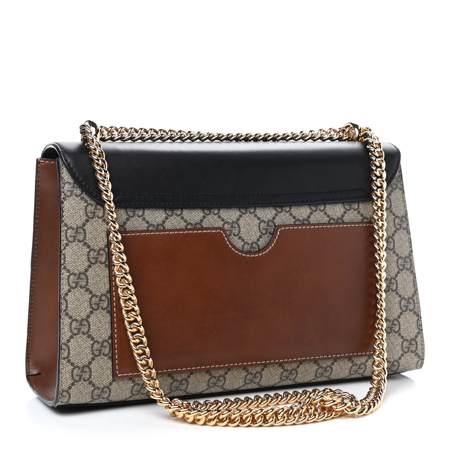 Gucci GG Supreme Monogram Calfskin Medium Padlock Shoulder Bag Beige Black Cuir 3 of 6