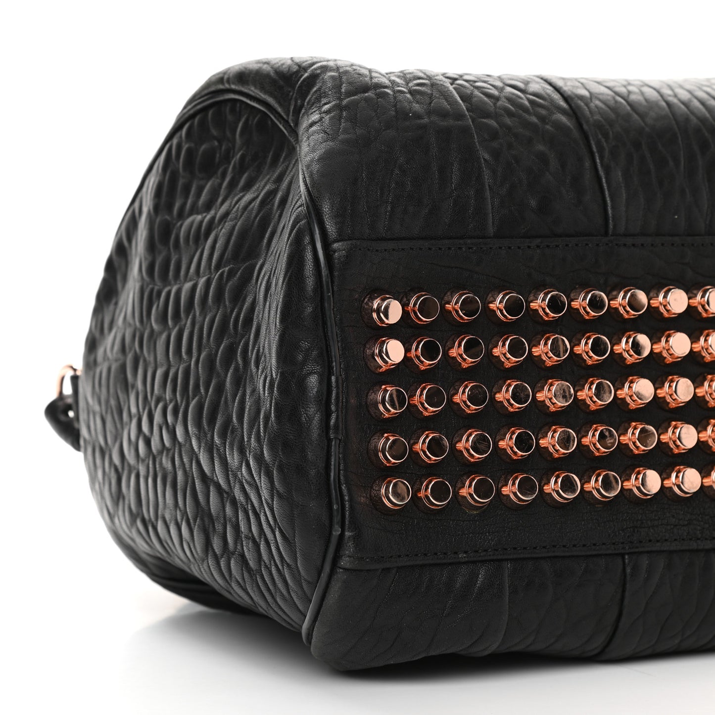 Pebbled Lambskin Rocco Black Rose Gold Hardware
