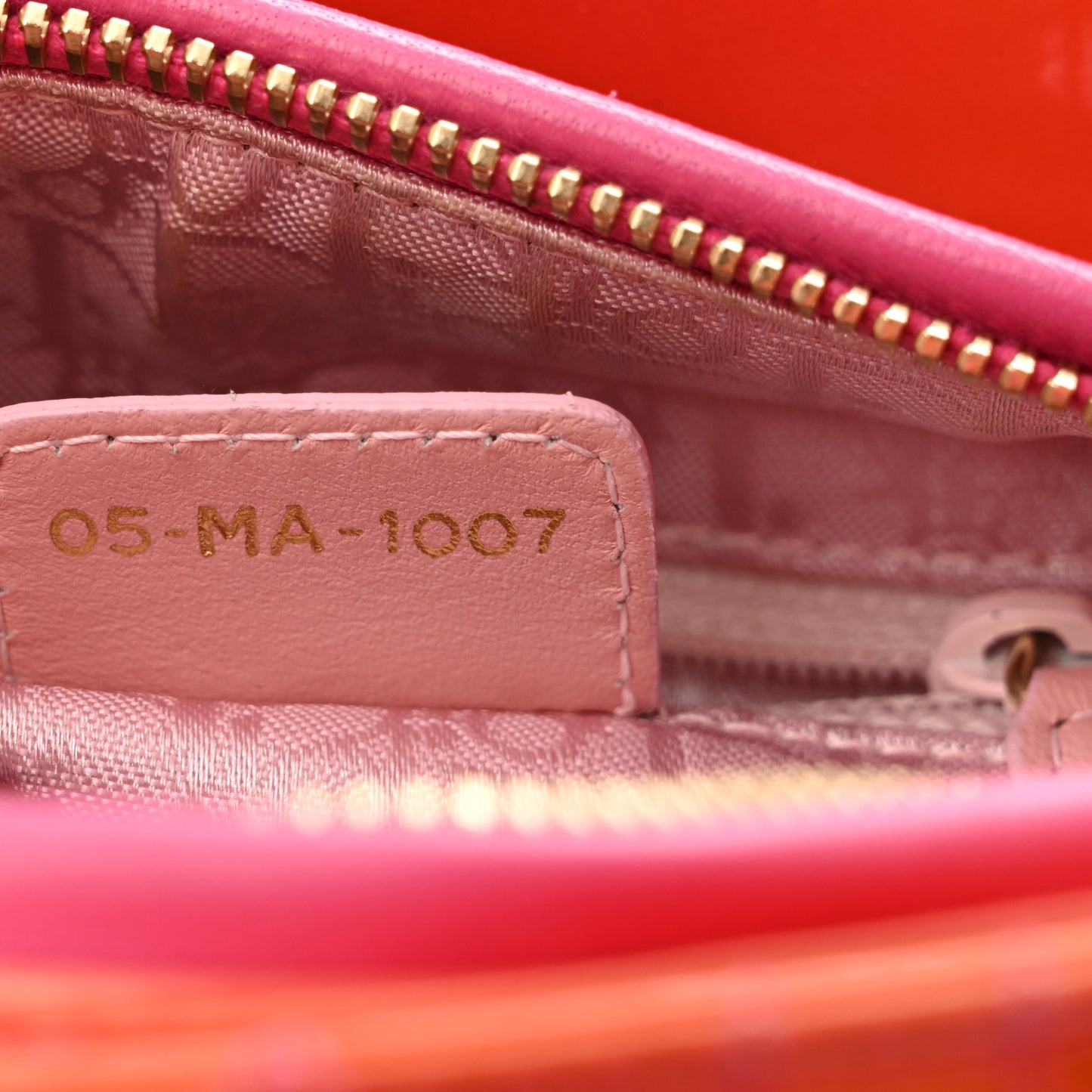 Patent Cannage Stitched Medium Lady Dior Orange