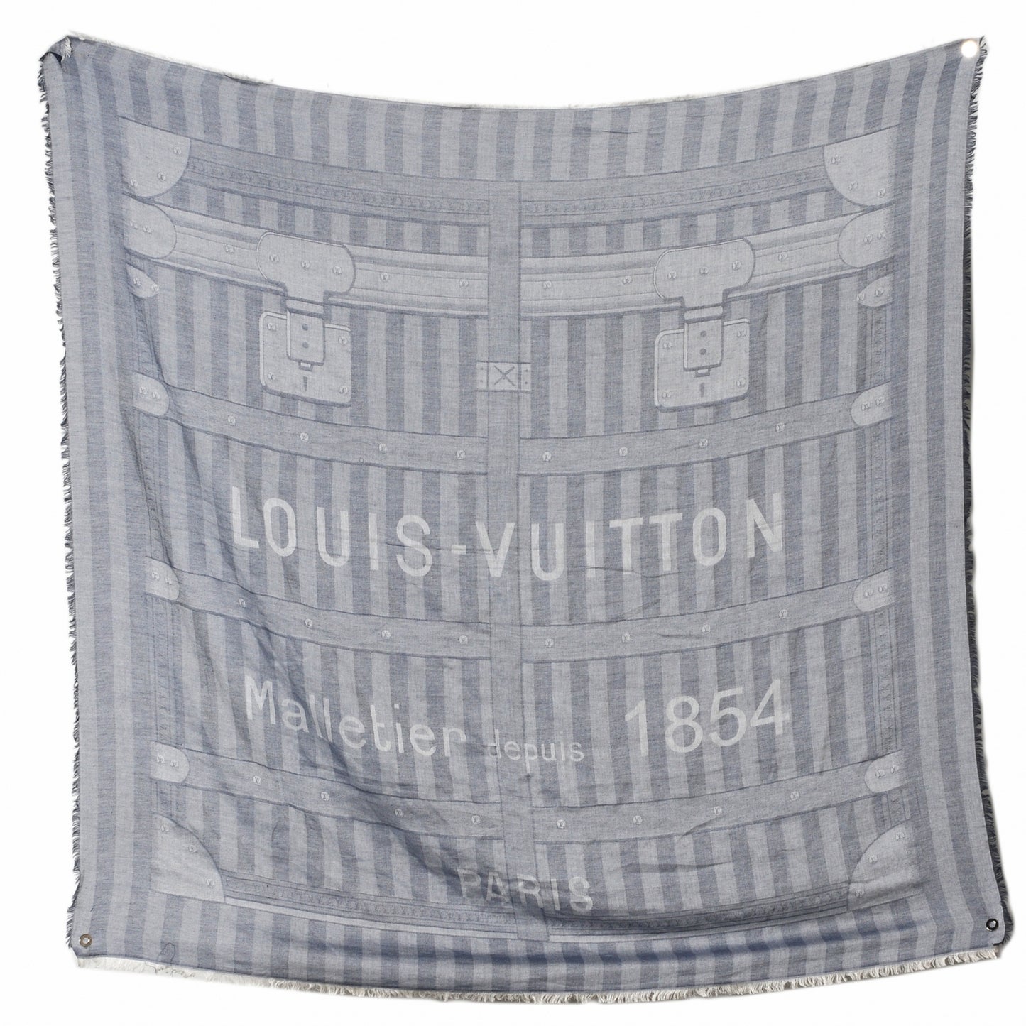Cotton LV Trunks Summery Shawl Blue