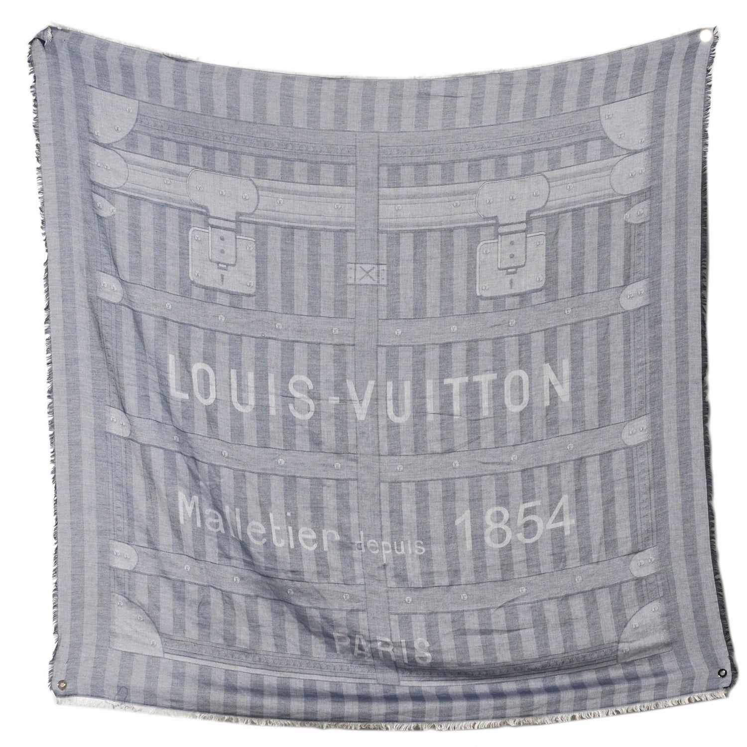 Louis Vuitton Cotton LV Trunks Summery Shawl Blue 2 of 6