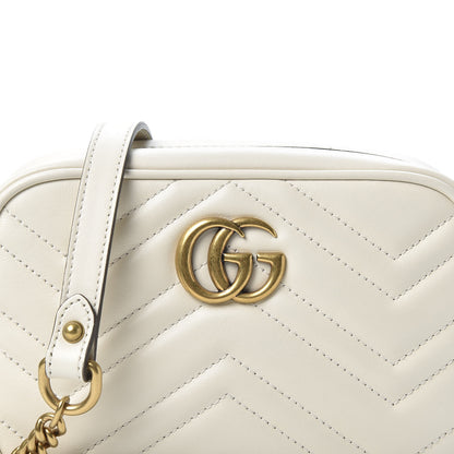 Gucci Calfskin Matelasse Mini GG Marmont Chain Shoulder Bag White 9 of 9