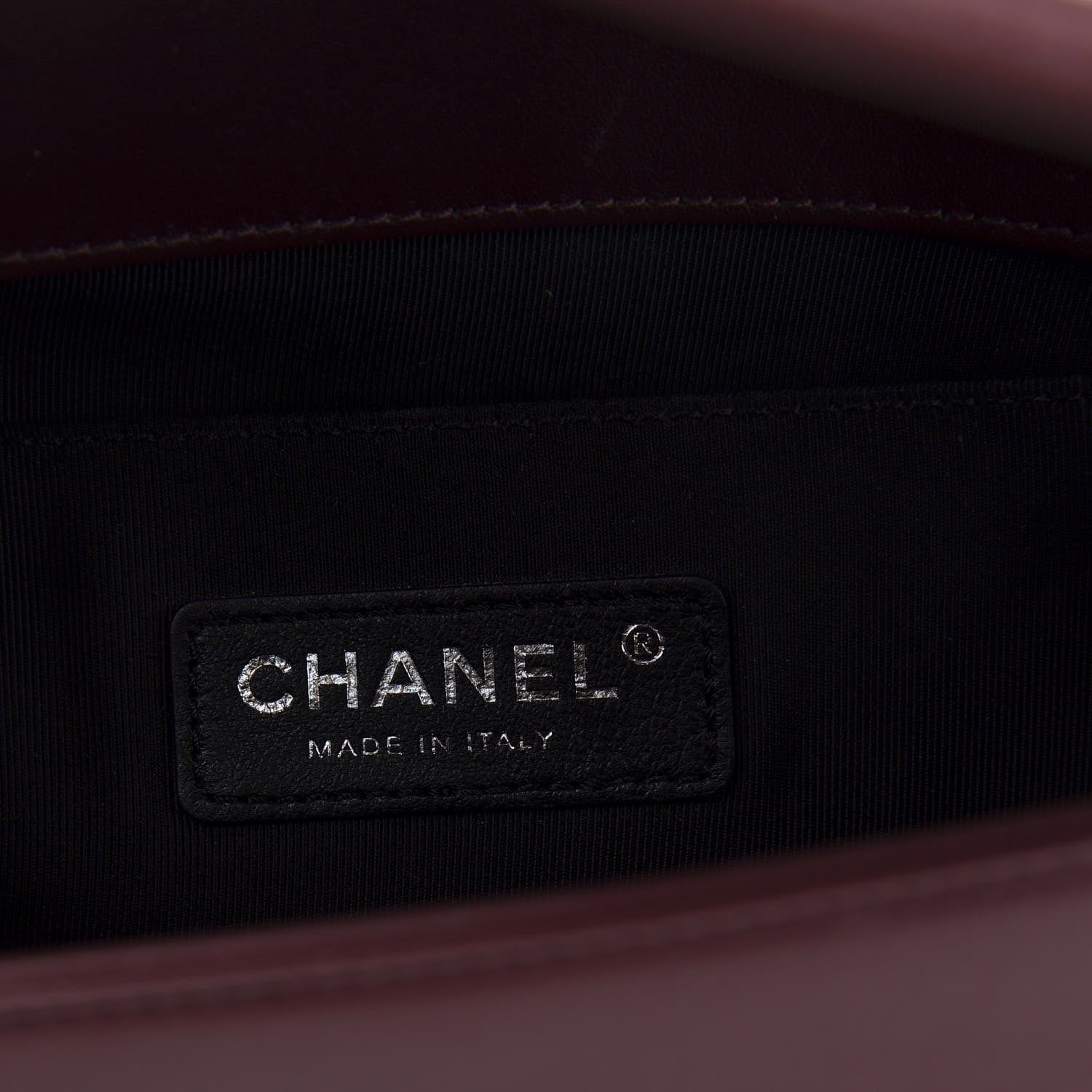 Chanel Calfskin Horizontal Quilted Medium Boy Flap Burgundy 6 of 13
