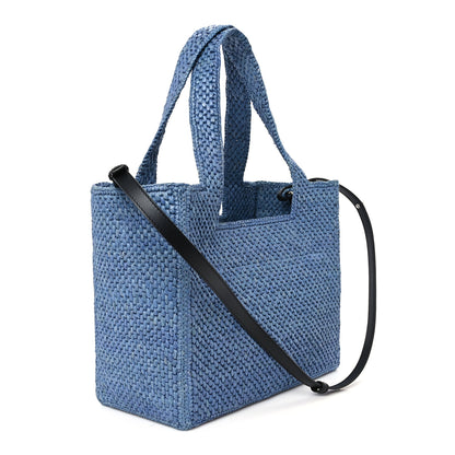 Loewe X PAULA'S IBIZA Raffia Small Font Tote Light Blue 2 of 8