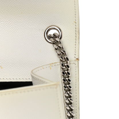 Saint Laurent Grain De Poudre Small Monogram Kate Satchel Icy White 10 of 10