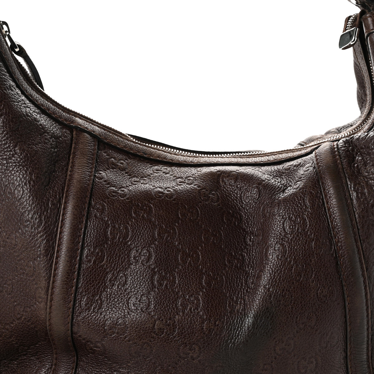Guccissima Medium Techno Horsebit Hobo Brown