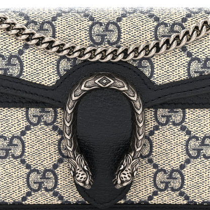 Gucci GG Supreme Monogram Textured Dollar Calfskin Super Mini Dionysus Shoulder Bag Beige Blue 8 of 11