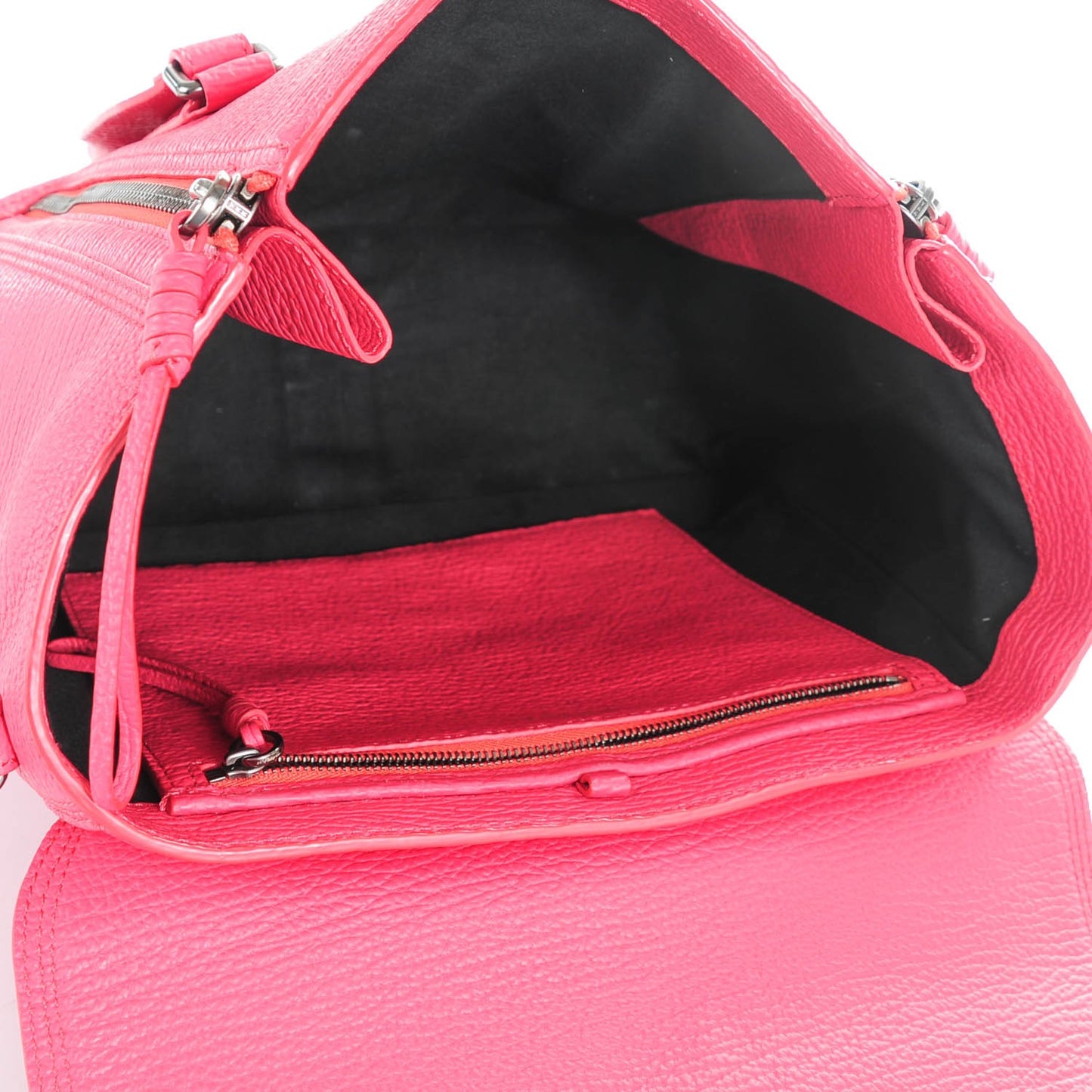 3.1 Textured Calfskin Medium Pashli Satchel Raspberry