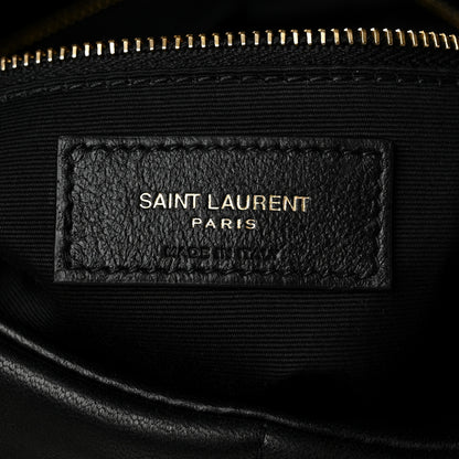 Saint Laurent Lambskin Quilted Medium Loulou Puffer Monogram Chain Satchel Black 6 of 11