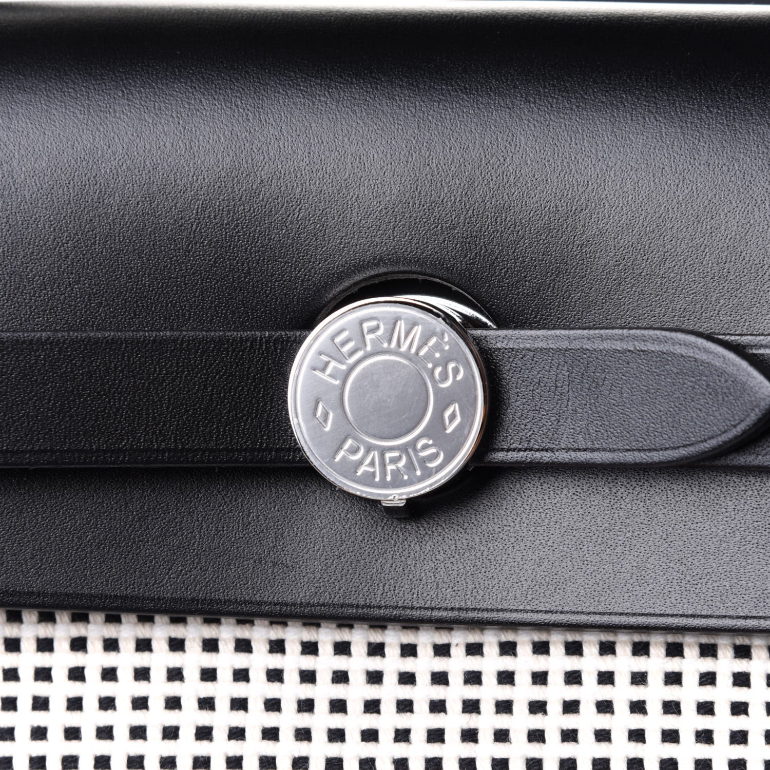 Hermes Vache Hunter Criss Viking Herbag Zip Retourne 31 PM Ecru Black 6 of 9