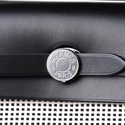 Hermes Vache Hunter Criss Viking Herbag Zip Retourne 31 PM Ecru Black 6 of 9
