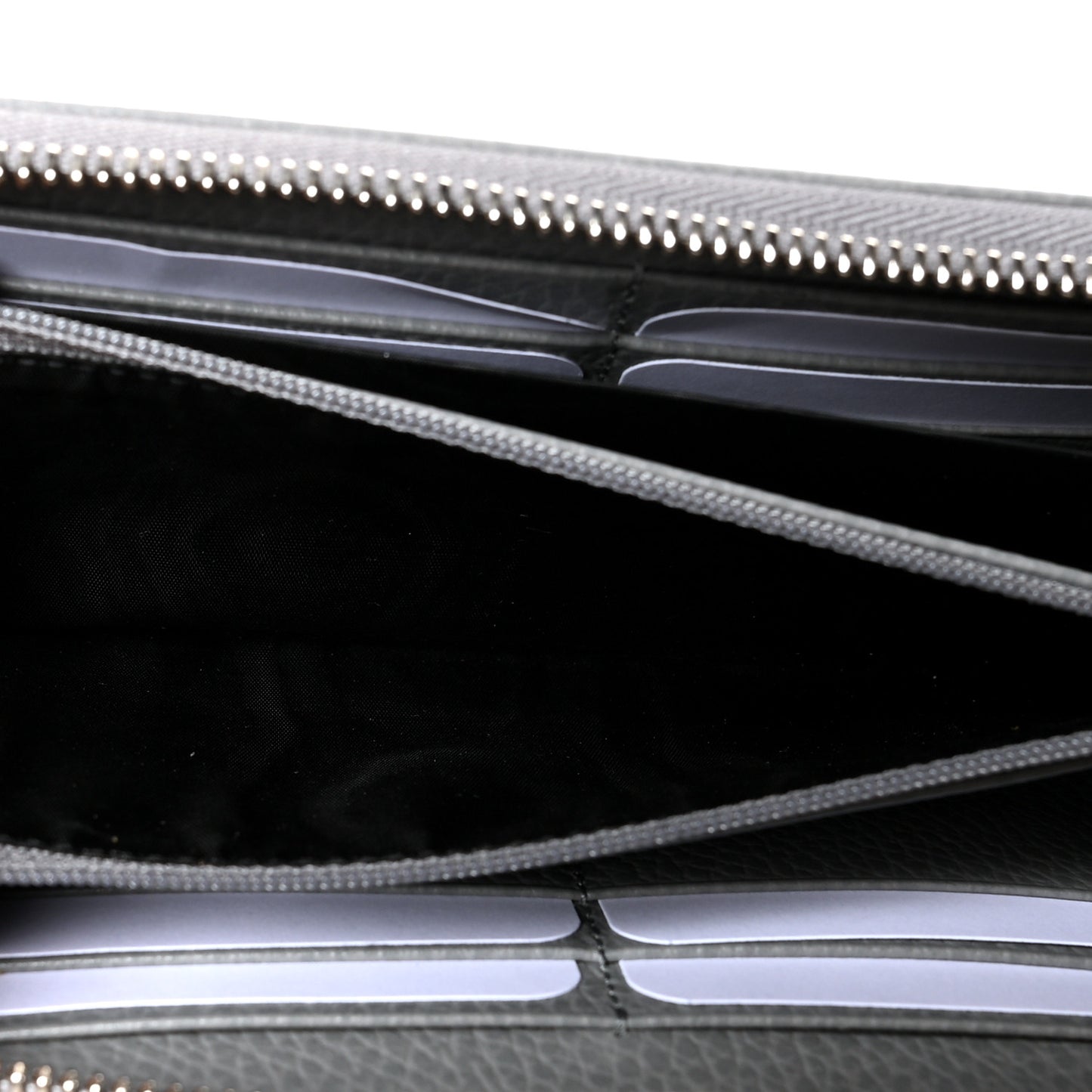 Dollar Calfskin Monochrome GG Marmont Zip Around Wallet Deep Grey