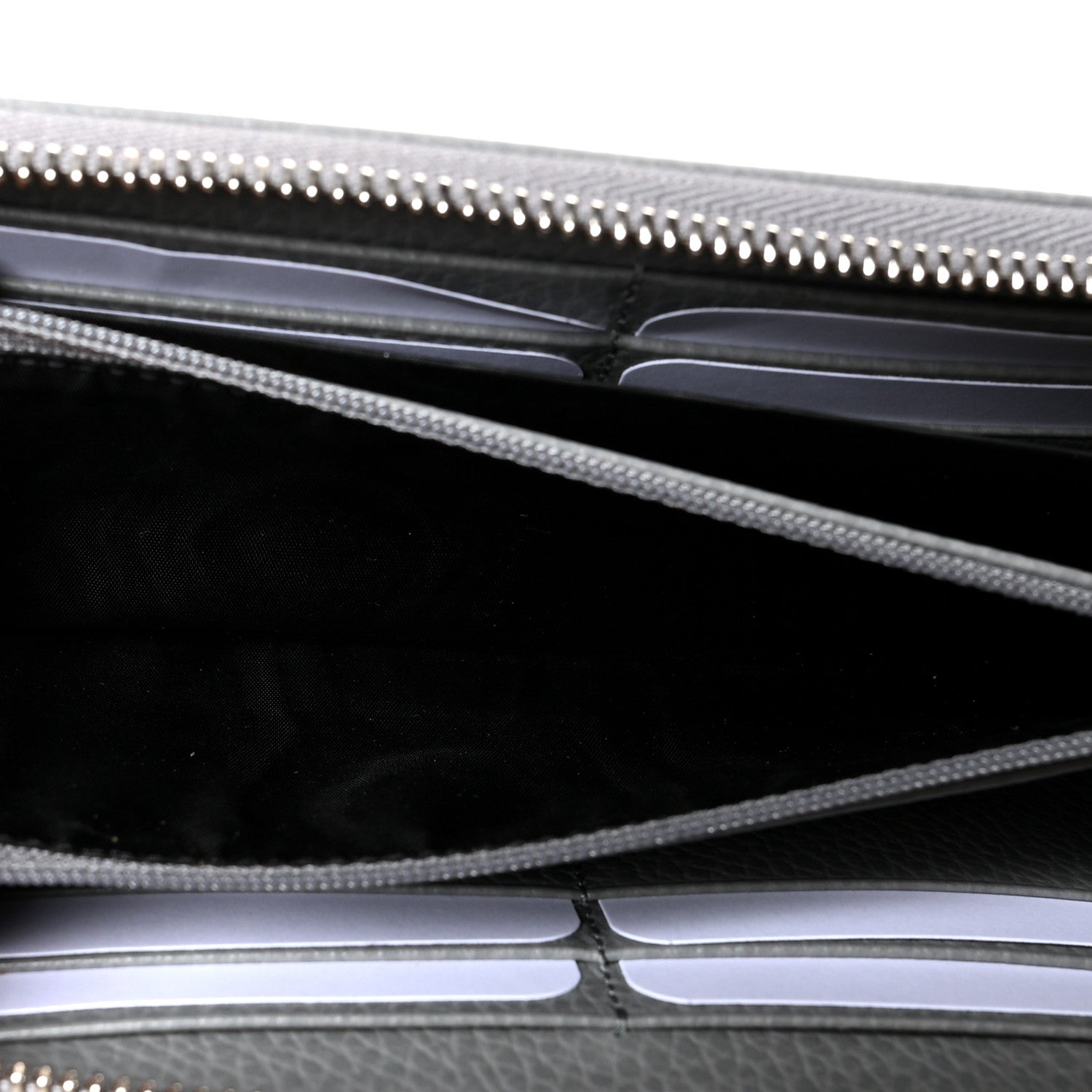 Gucci Dollar Calfskin Monochrome GG Marmont Zip Around Wallet Deep Grey 5 of 8