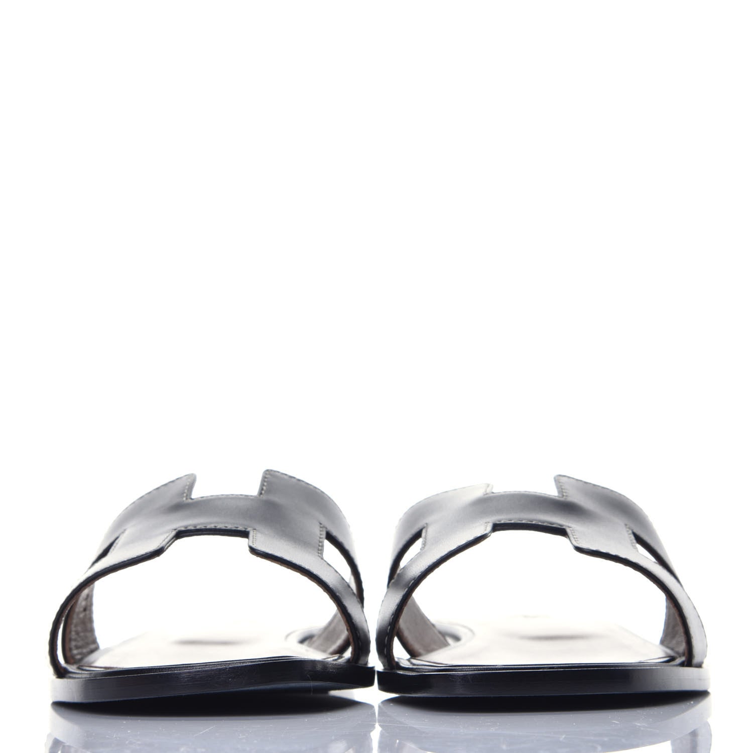 Hermes Box Calfskin Oran Sandals 40.5 Black 2 of 9