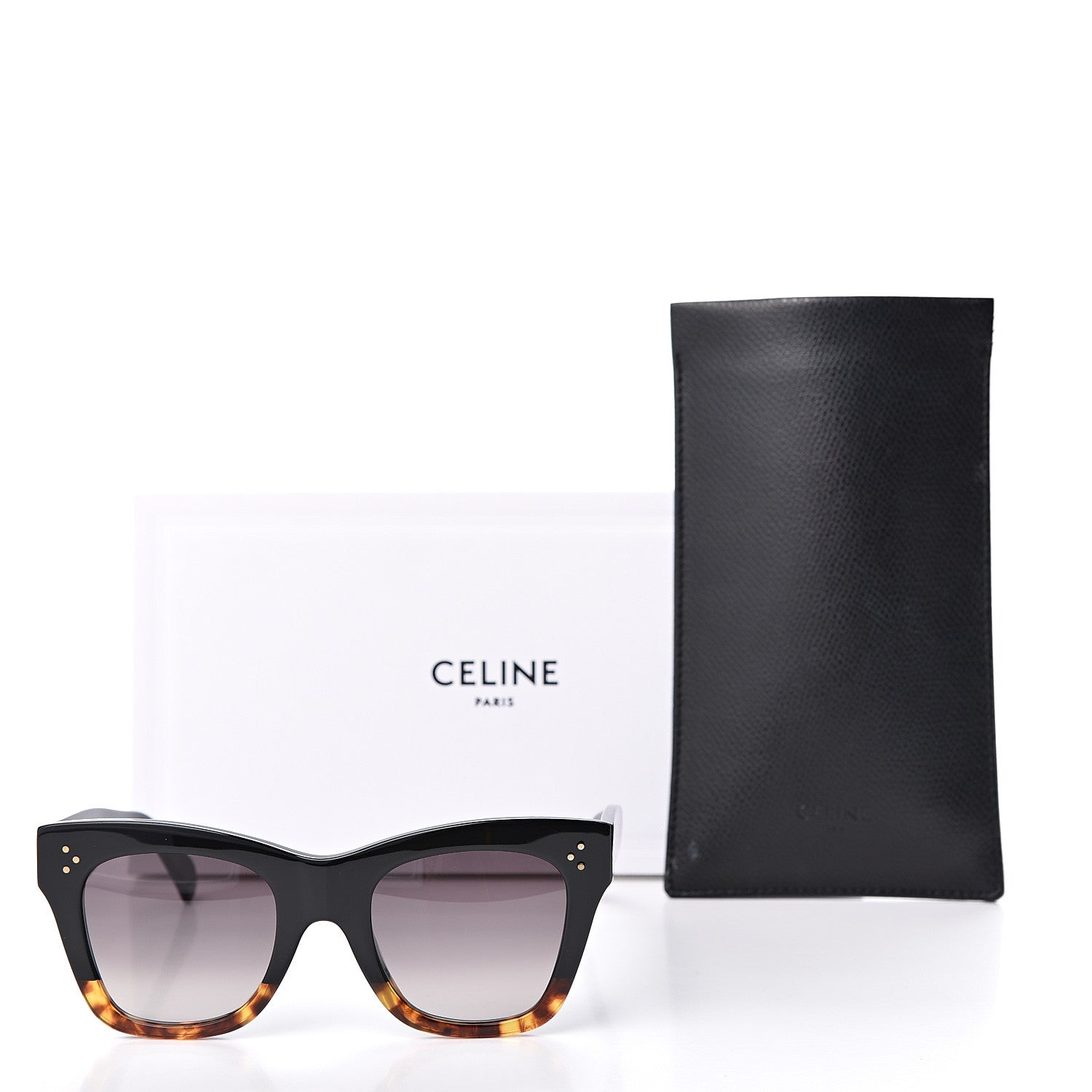 Celine Acetate Cat Eye Sunglasses CL4004IN Havana Black 7 of 7