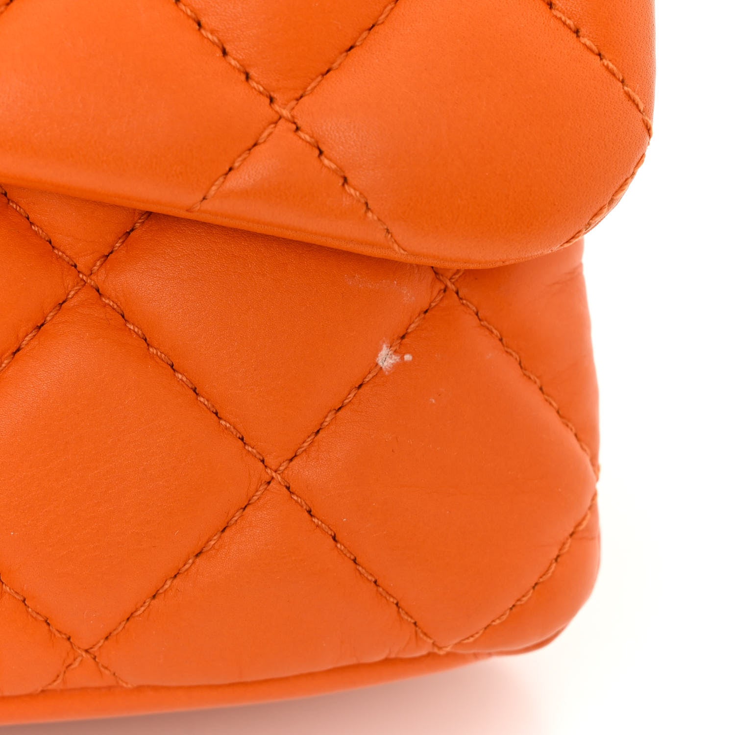 Chanel Lambskin Quilted Jumbo Chanel 3 Flap Orange 11 of 12