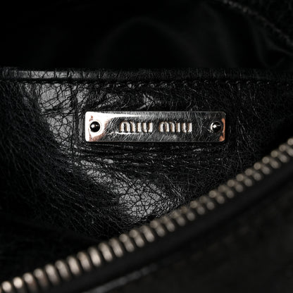 Miu Miu Vitello Lux Mini Bow Bag Black 6 of 10