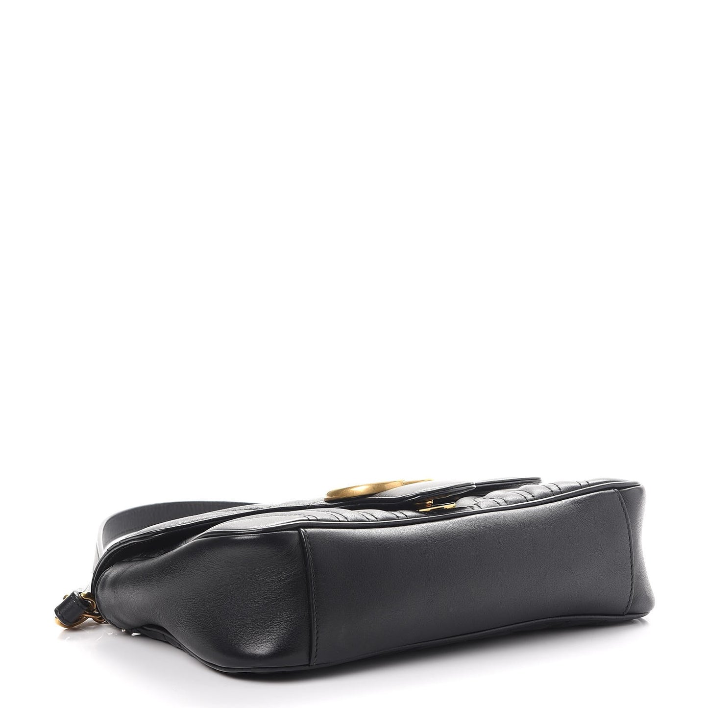 Calfskin Matelasse Small GG Marmont Shoulder Bag Black