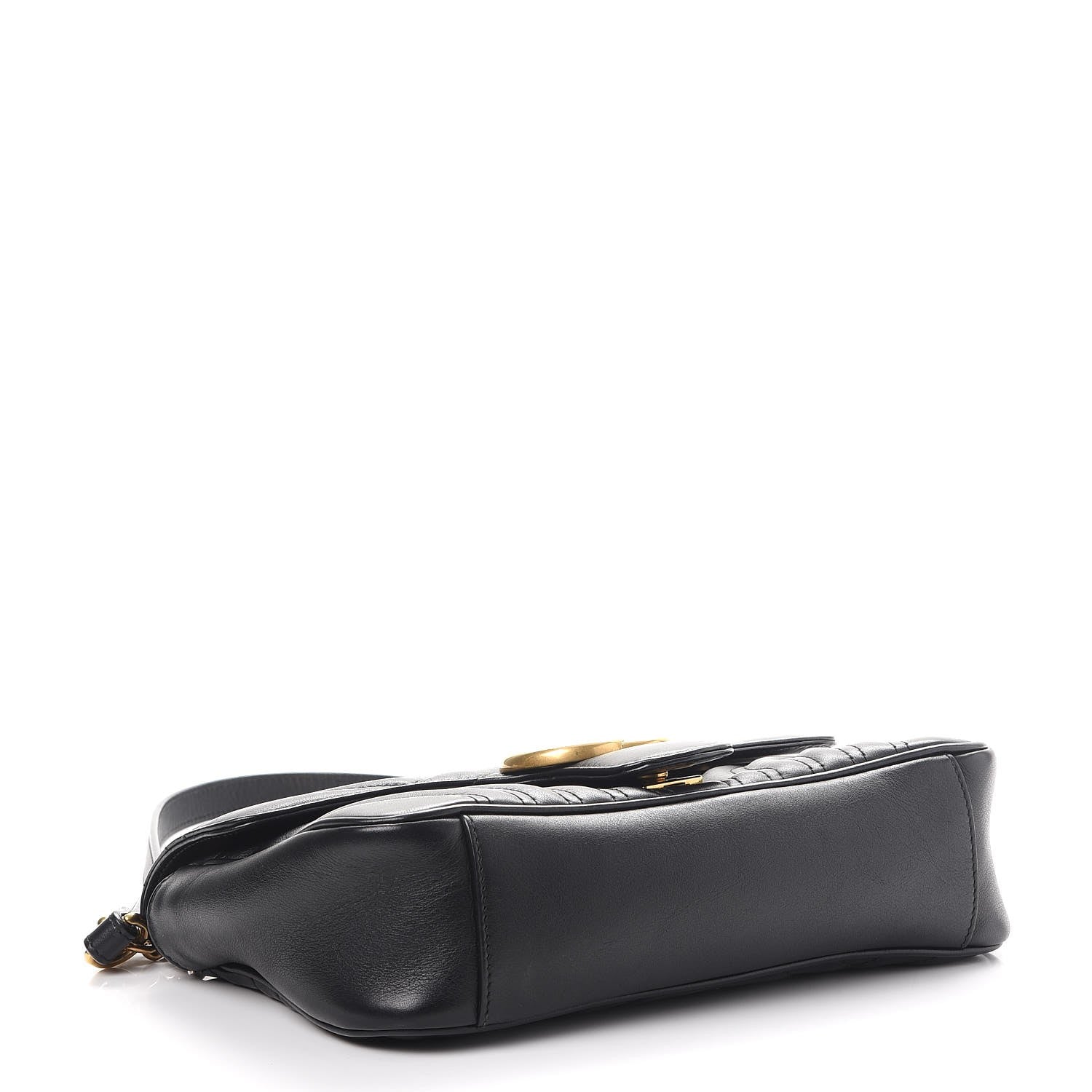 Gucci Calfskin Matelasse Small GG Marmont Shoulder Bag Black 4 of 8
