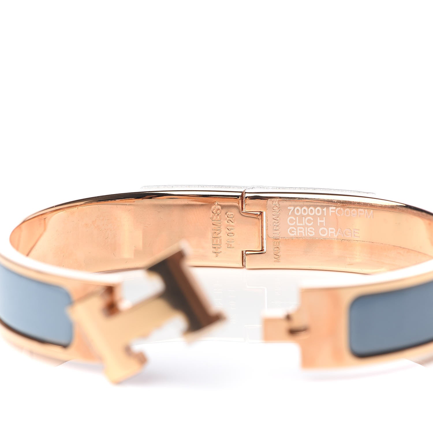 Hermes Enamel Narrow Clic Clac H Bracelet PM Gris Orage 5 of 6