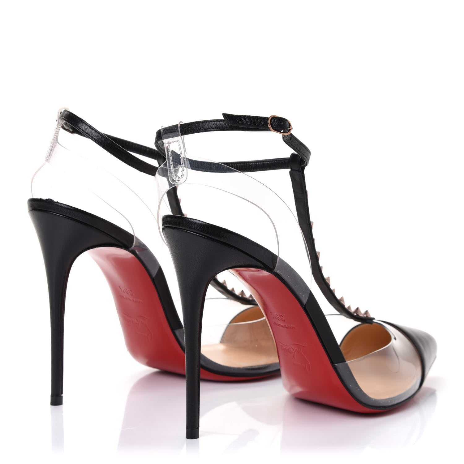 Christian Louboutin Kid PVC Nosy Spikes 100 Pumps 39.5 Black 4 of 8