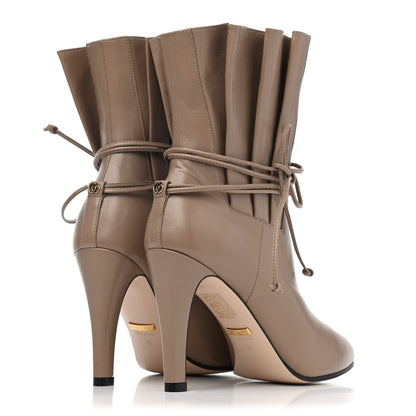 Gucci Calfskin Indya Bow Tie Ankle Boot 36 Mud 3 of 4