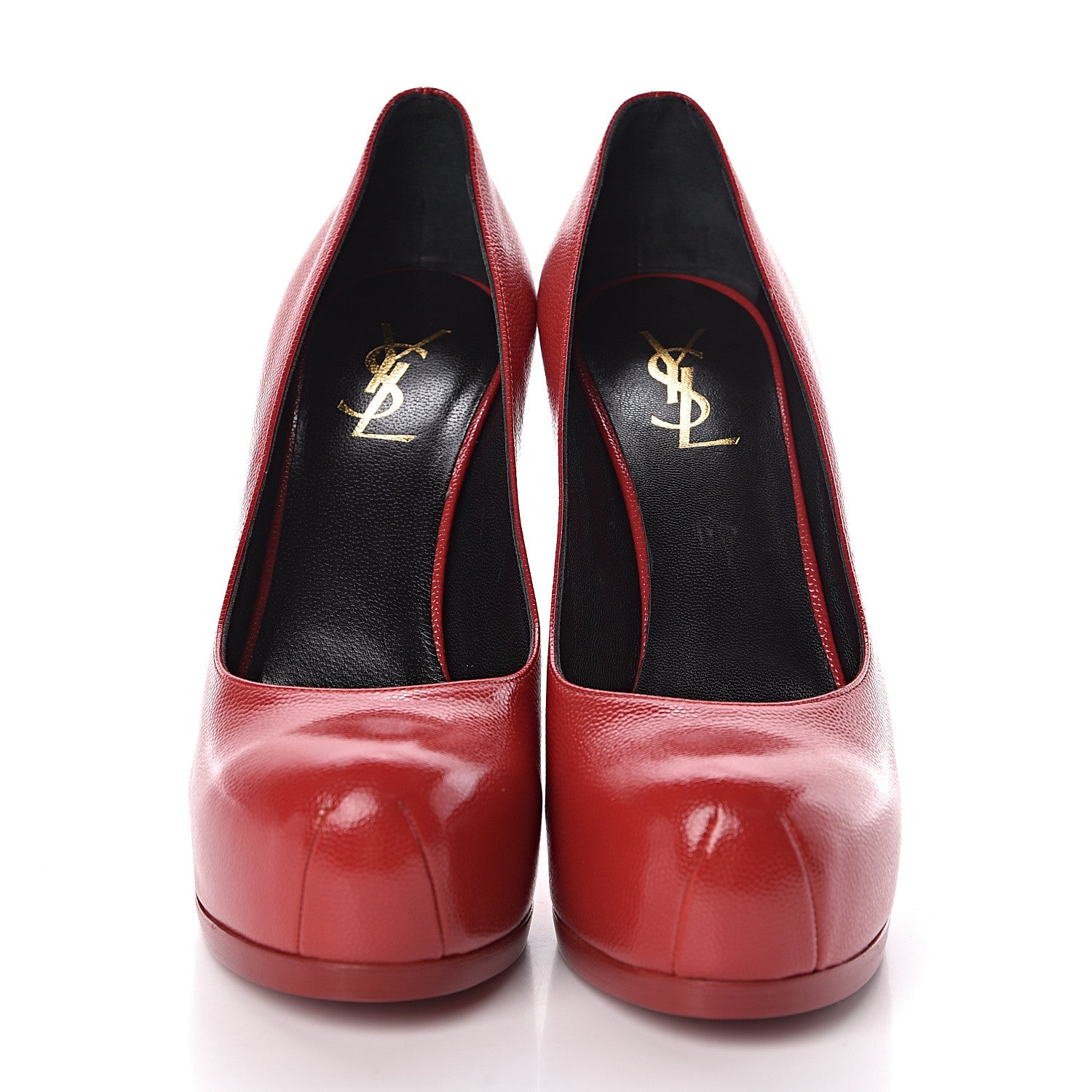 Saint Laurent Vernigolf Tribtoo Platform 80 Pumps 38.5 Red 2 of 8