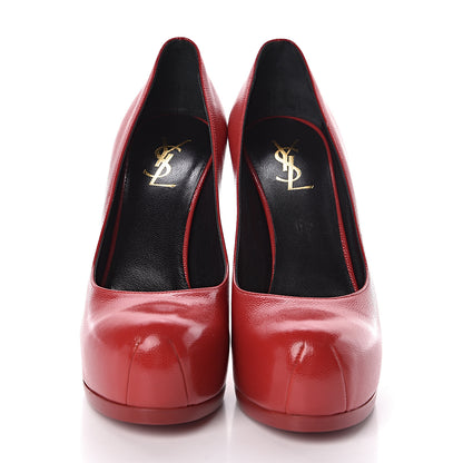 Saint Laurent Vernigolf Tribtoo Platform 80 Pumps 38.5 Red 2 of 8