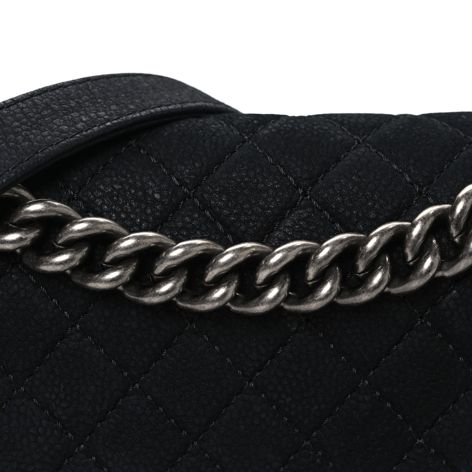 Chanel Bullskin Suede Caviar Quilted Medium Boy Flap Black 8 of 10
