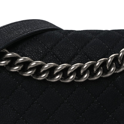 Chanel Bullskin Suede Caviar Quilted Medium Boy Flap Black 8 of 10