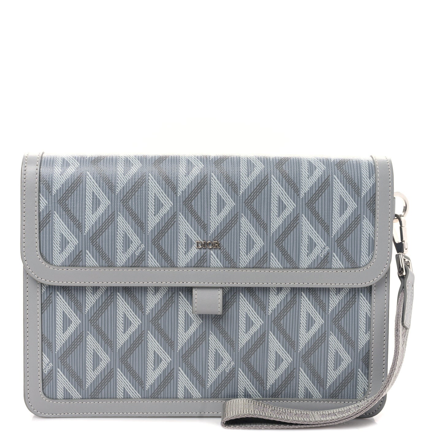 Coated Canvas CD Diamond Hit The Road A5 Pouch With Flap Gray