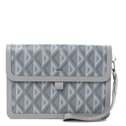 Christian Dior Coated Canvas CD Diamond Hit The Road A5 Pouch With Flap Gray 1 of 9