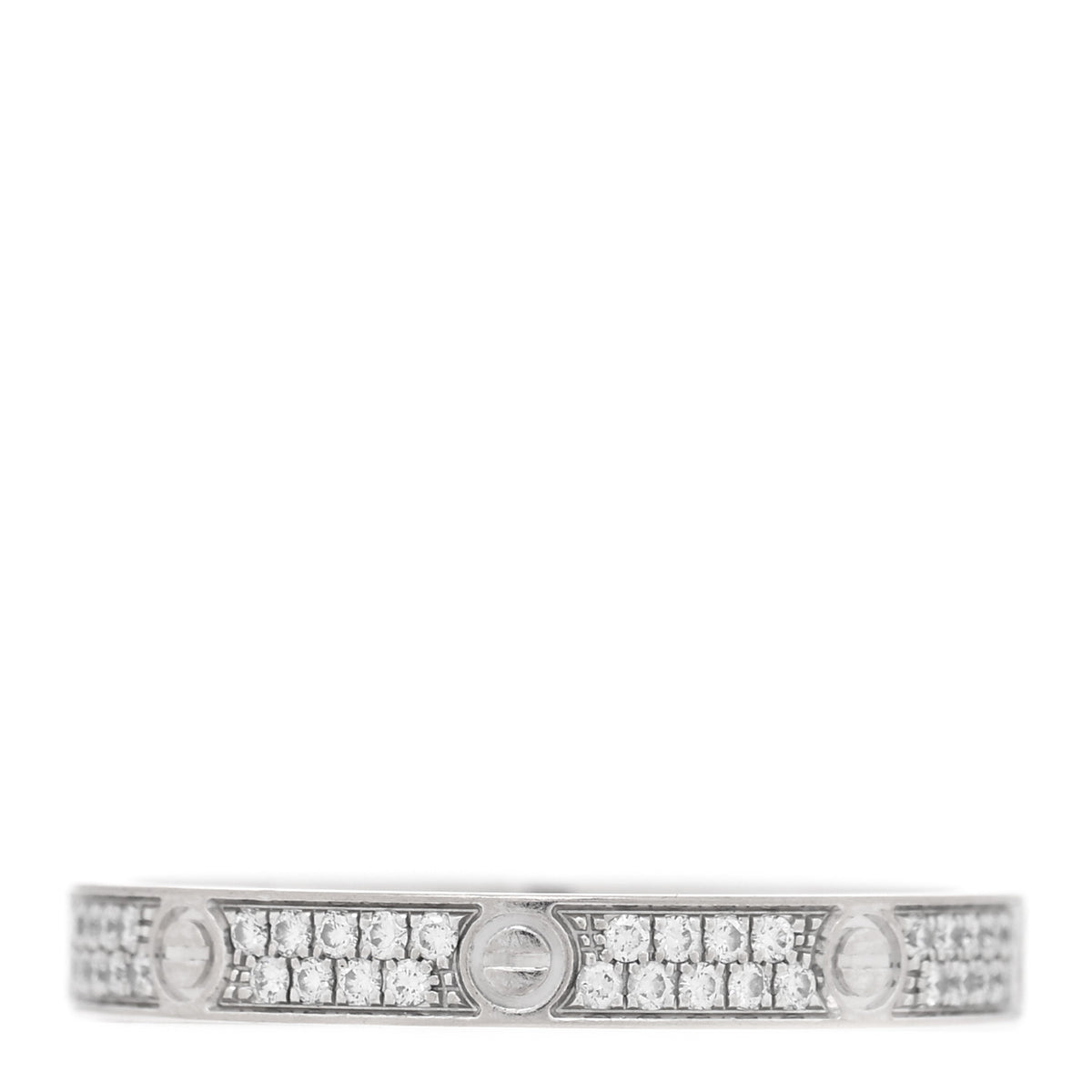 Cartier 18K White Gold Diamond 2.6mm LOVE Paved Band Ring 52 6 3 of 4