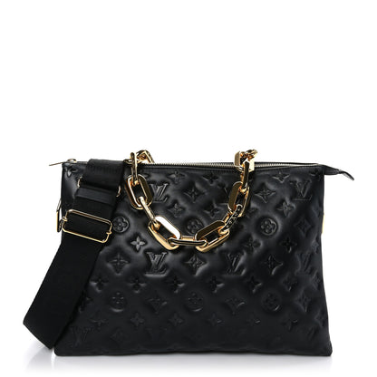 Louis Vuitton Lambskin Embossed Monogram Coussin MM Black 1 of 10