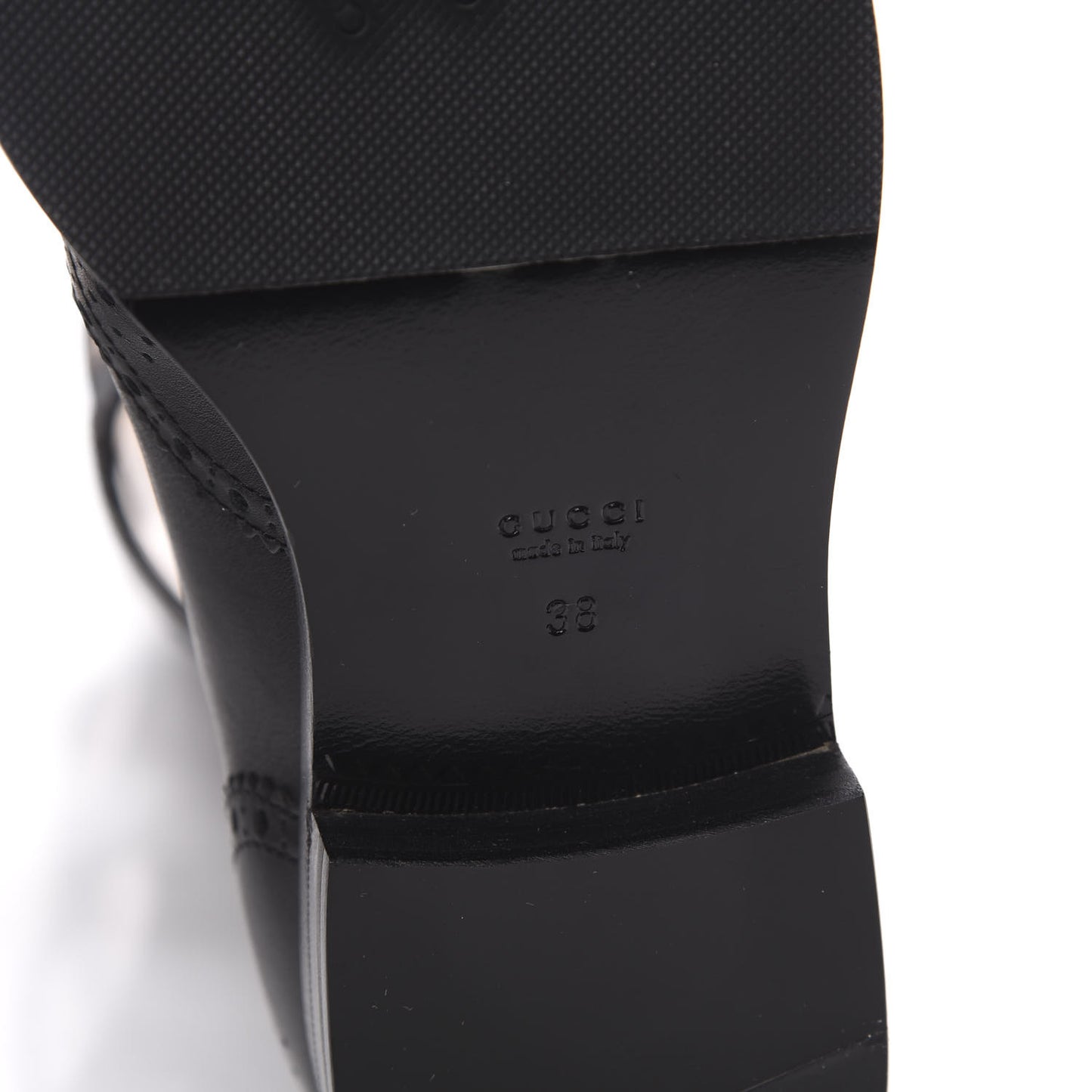 Calfskin Queercore Brogue Knee High Boots 38 Black