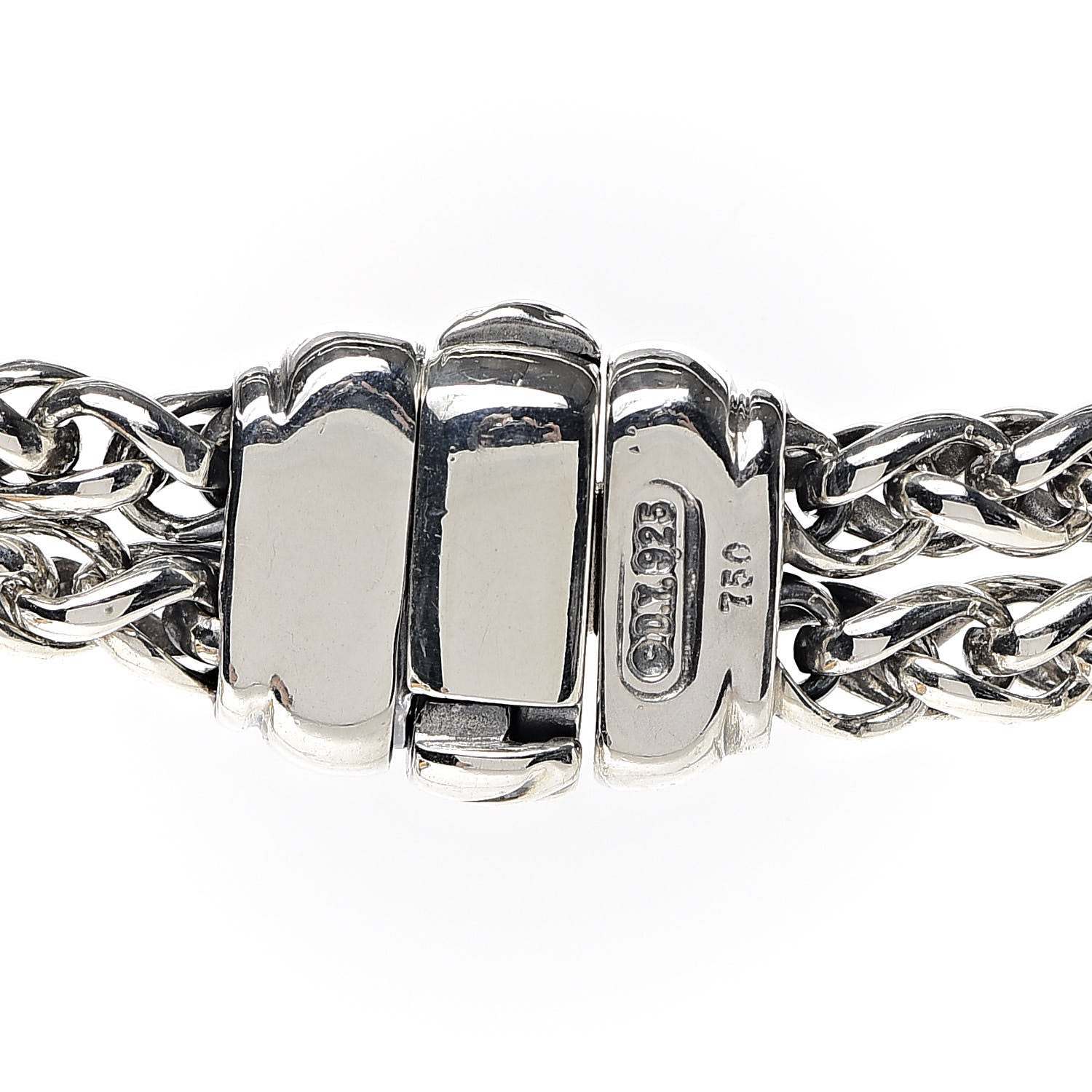 David Yurman Sterling Silver 18K Yellow Gold Diamond Prasiolite 14mm Albion Wheat Chain Pendant Necklace 6 of 6