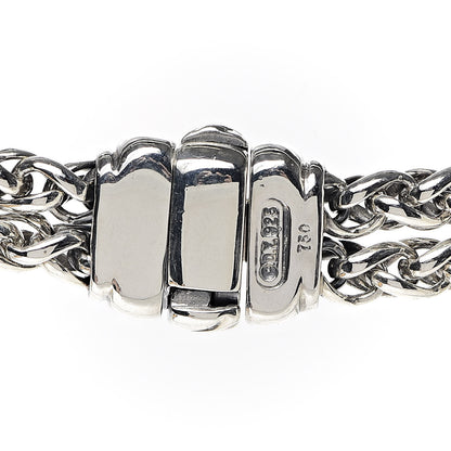 David Yurman Sterling Silver 18K Yellow Gold Diamond Prasiolite 14mm Albion Wheat Chain Pendant Necklace 6 of 6