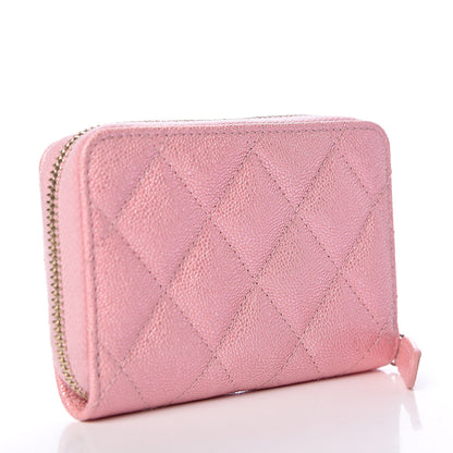 Chanel Iridescent Caviar Quilted Zip Coin Purse Pink 3 of 8