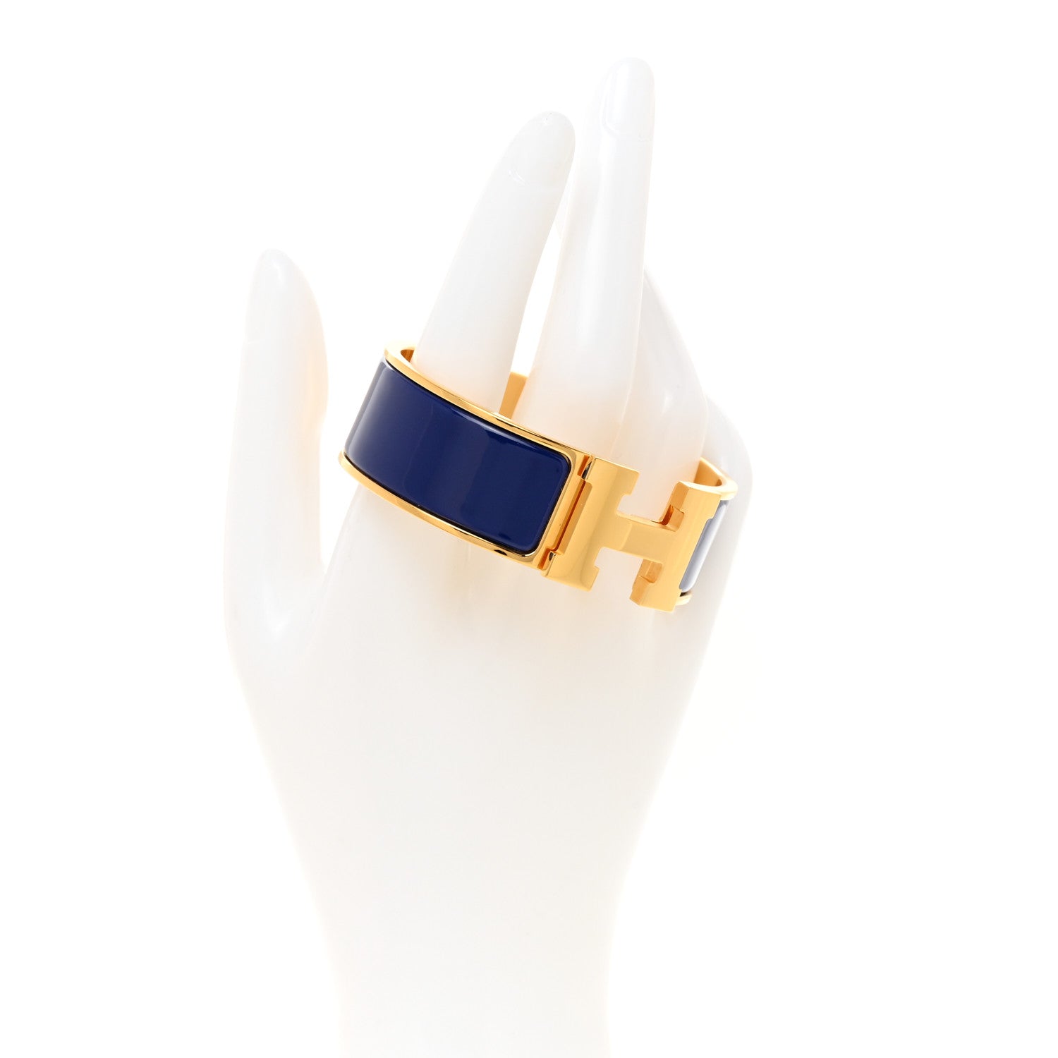 Hermes Enamel Wide Clic Clac H Bracelet GM Bleu Electrique 2 of 5