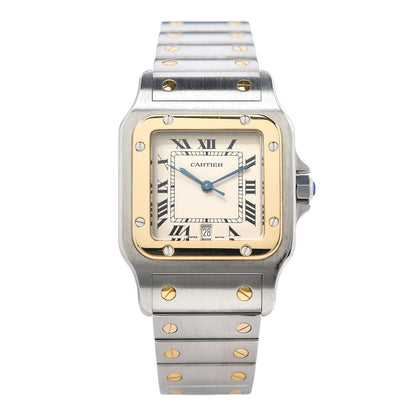 Cartier Stainless Steel 18K Yellow Gold 29mm Santos De Galbee Quartz Watch 1 of 5