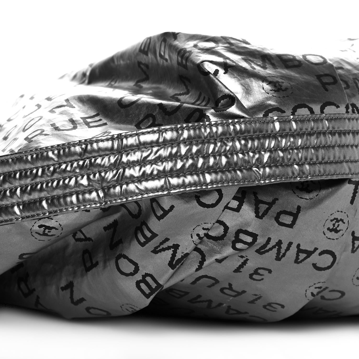 Chanel Metallic Coated Canvas Unlimited Ligne Shoulder Bag Silver 9 of 13