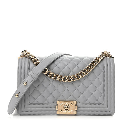 Chanel Caviar Quilted Medium Boy Flap Grey 1 of 9