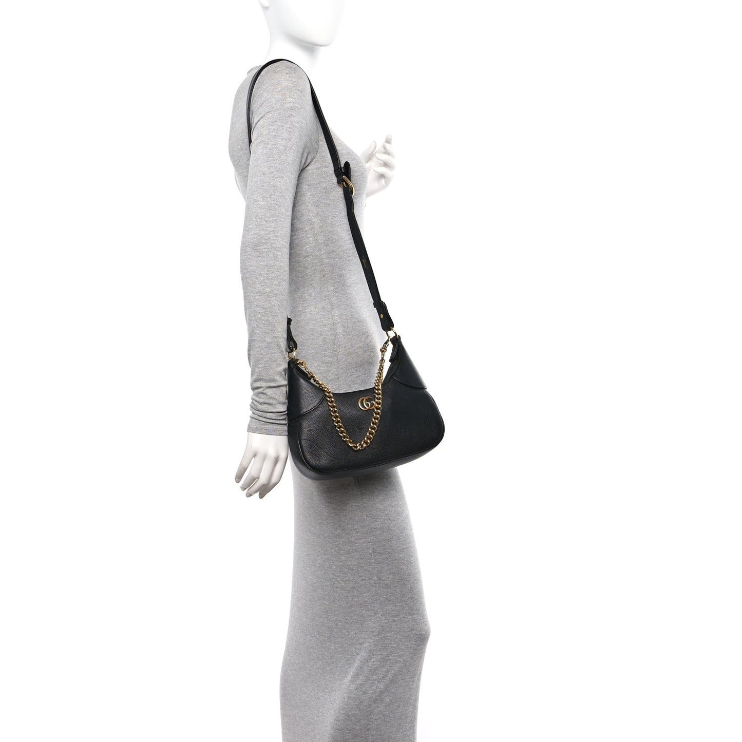 Goatskin Small Aphrodite Shoulder Bag Black