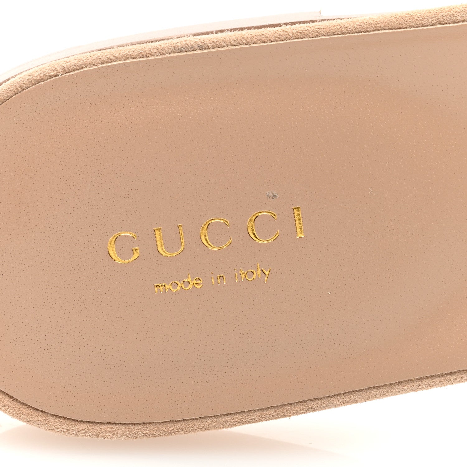 Gucci Kid Scamosciato Interlocking G Cut Out Slide Sandals 40 Pale Green 6 of 7