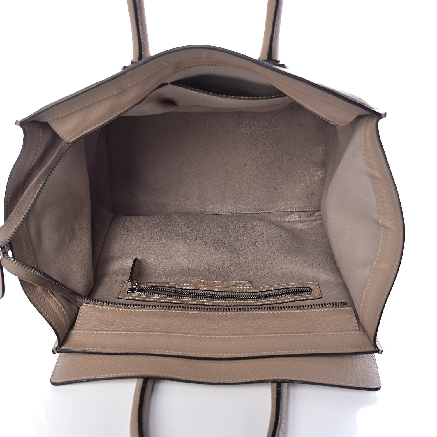 Celine Drummed Calfskin Mini Luggage Dune 5 of 16