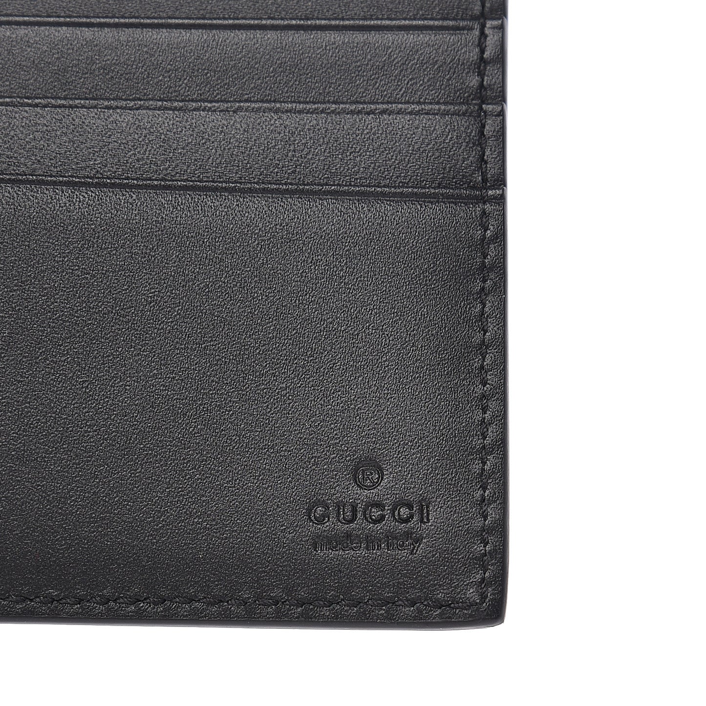 Calfskin Square G Space Print Bi-Fold Wallet Black